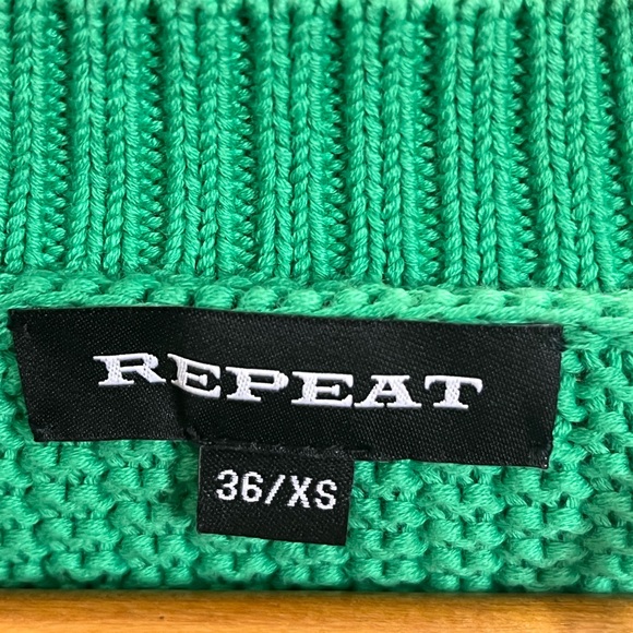 Repeat Green Cotton Rib Knit Cardigan Sweater size XS - Picture 7 of 10